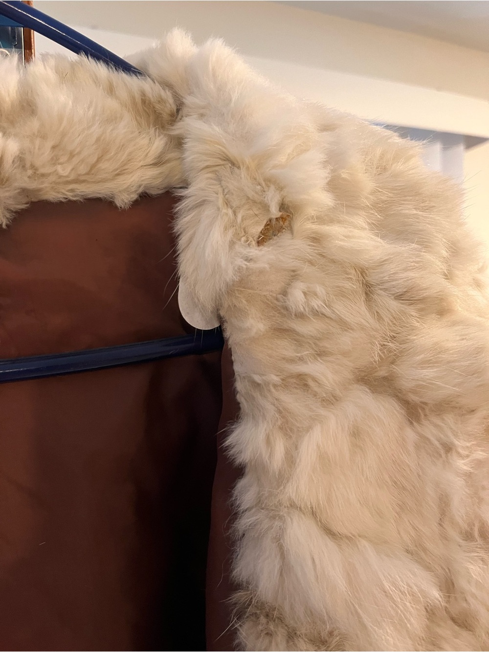 Vintage Cream Rabbit Fur Coat - Picture 5 of 7